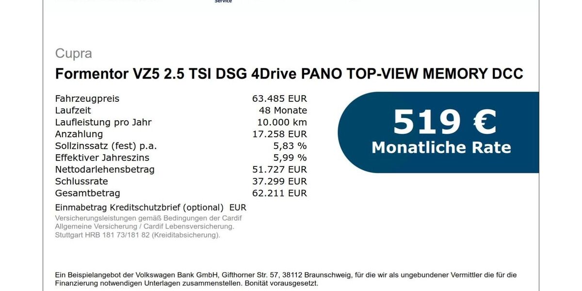 Cupra Formentor 3.000 km 63.485 &euro; Pohlheim 35415